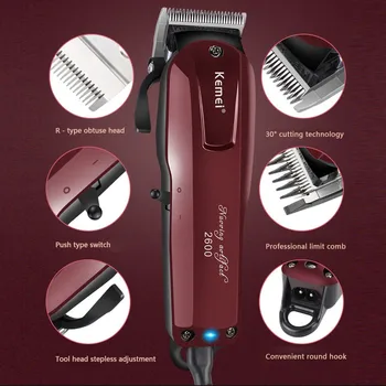 Kemei 2600 professional frizerski trgovini lase clipper za moške električni hair trimmer zbledi rezanje lase salon frizuro orodje
