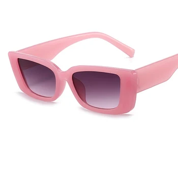 Vintage Majhne Roza Odtenkih Za Ženske Kvadratnih sončna Očala 2021 Luksuzni Oblikovalec Pravokotnik sončna Očala Female Nude Očala UV400