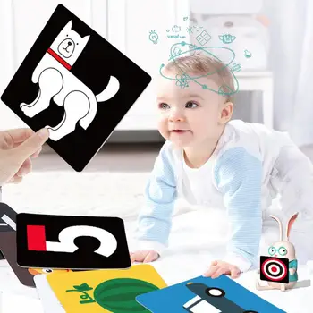 20Pcs Baby Vizualno Stimulacijo Kartico Visok Kontrast Črno Belo Pisane Barve Kartico Baby Začetku Izobraževalne Kartico za 0-1 Let