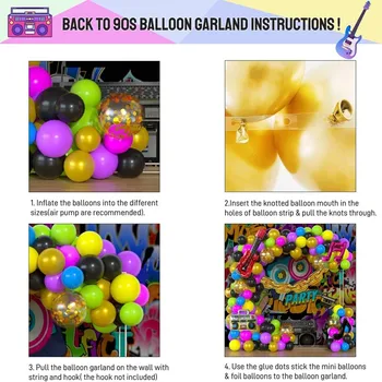 Nazaj na 80s 90s Temo Balon Garland Arch Komplet Luči Dekoracijo Z Disco 4D Radio Folijo Ballon Retro Carnival Party Supplies