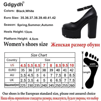 Gdgydh 2022 novo pomlad jesen priložnostne visoko peto čevlje seksi ruslana korshunova debele pete platformo črpalke Črna Bela Velikost 42