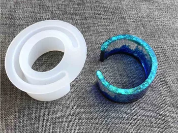 C-tip krog Zapestnica plesni DIY strani pregledne silikagel Evropski in Ameriški velikosti spusti gume silikagel plesni
