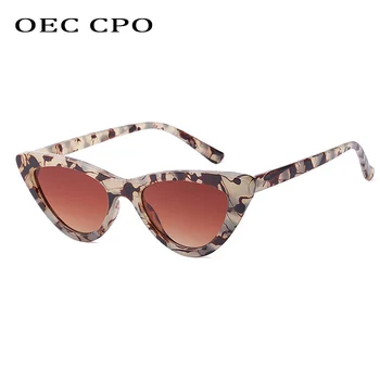 OEC CPO Moda Mačka Oči, sončna Očala Ženske blagovne Znamke Oblikovalec Letnik Leopard sončna Očala Lady Retro Odtenki Očala Ženski UV400