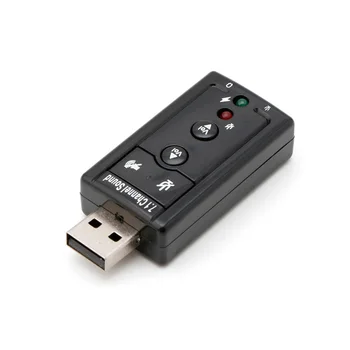 BGEKTOTH USB 2.0 3D Virtualni Zvočno Kartico Adapter za Prenosni Zvočni Krmilnik Za Prenosni RAČUNALNIK Črna