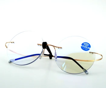 Krog Luksuzni Retro Super Visoke Kakovosti Obravnavi Očala Kovinski Rimless s PU Primeru CLARAVIDA Ameriki blagovne Znamke Gospodje +0.75~+4.0