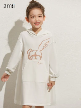 Amii Otroci Mozaik Oblačenja za Dekleta Jeseni Priložnostne Očesa Hooded Vezenje Poln Rokavi Obleka Natisnjeni Otroci Oblačila 22260029