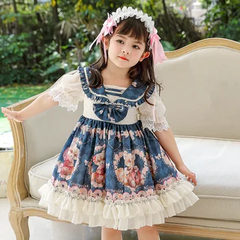 Špansko Dekle je Lolita Slog Obleko Poletje Čipke Obleko Pravljice Princesa Lolita Baby Girl Oblačenja 3-15 Let, Rojstni dan Obleko 2022
