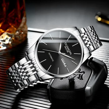 Luxuri Moških ročno uro Oblikovalec Človek uro Znamke Hardlex Moških Watchs Watch GUANQIN Mens Ure Samodejno
