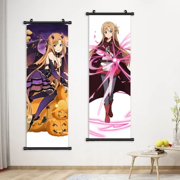 Platno Doma Dekor Plakat Yuuki Asuna Tiskanje Slik Wall Art Sword Art Online Poiščite Visi Slikarstvo Anime Postelji V Ozadju