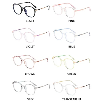 Pregleden Okvir Krog Anti Modra Svetloba Blokiranje Očala Klasičnih Črnega Računalnik UV Očala No Stopnjo Oculos Feminino Očala