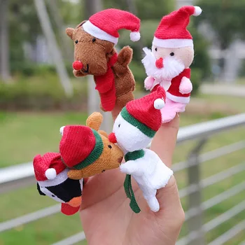 5pcs Božič Prst Lutkovno Santa Claus Snežaka Pingvin Pripovedovanja Izobraževalne Igrače, Ročna Lutka za Navidad Otroke darila