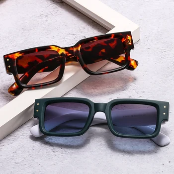 TAKO&EI Retro Kvadratnih Ženske Dvojno Barvne sončna Očala Moda Kovice Dekoracijo Odtenki UV400 Moški Trendi Gradient sončna Očala