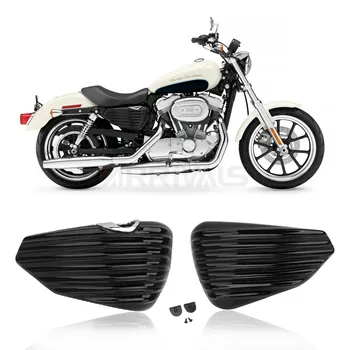 Črna Motocikel Levi&Desni Strani Rezervoarja za Olje Pokrov Baterije Oklep Stražar Za Harley Sportster XL1200 XL883 15 16 17 18 19 20