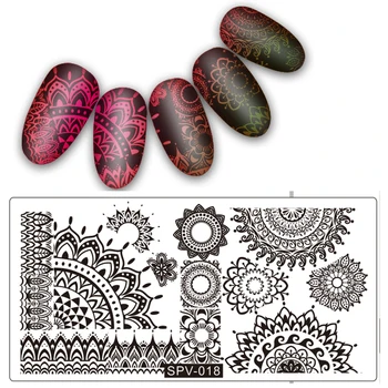 Nove Rastline mandala Cvetje Nail Art iz Nerjavečega Plošča Slika Tiskarske Plošče DIY Manikura Tiskanje Predloge Ploščo Orodje