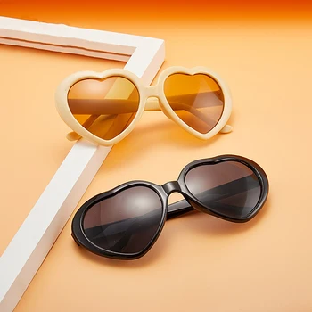 Breskev srce sončna Očala ljubezni sončna Očala Evropski in Ameriški trend brez okvirjev conjoined sončna Očala bleščečo barvo očal