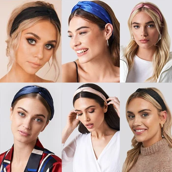2020 Moda Za Ženske, Dekleta Usnjeni Trakovi Za Lase Barva Trakovi Letnik Križ Turban Bandanas HairBands Dodatki Za Lase