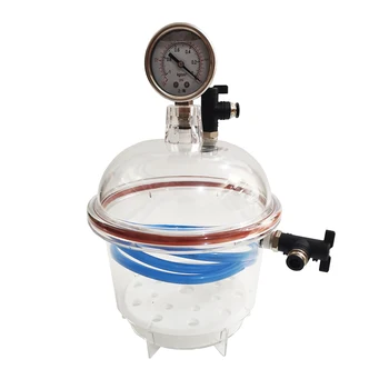 Premer 150 MM Polikarbonatne Plastike Vakuumski Laboratorij za Lase Pregleden Sušenje grelnik vode Dvojni krogelni Ventil Z manometrom