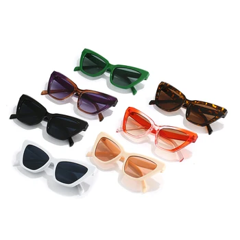 SHAUNA Mačka Oči Žensk, sončna Očala Moda Gradient Odtenki UV400 Moških Retro Poligon Oranžna Vijolična sončna Očala