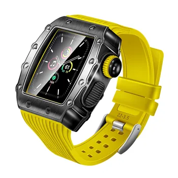 45mm 44 mm Kovinski Watch Kovček+Pas za Apple ura 7 6 5 4 Silikonski Trak za iWatch Serije SE Aluminij Zlitine Primeru Spremembe Kit
