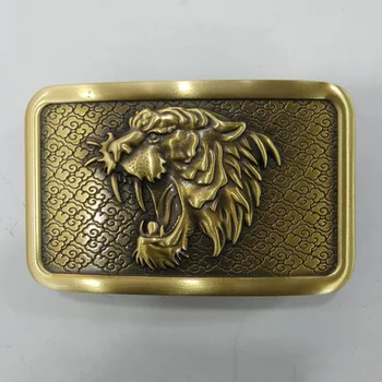 FAJARINA Edinstven Design Lev Glavo Vzorec Pasne Zaponke Moški Pure Solid Gold Brass Sponke Samo za 3.6-3.7 cm Širina BCK052