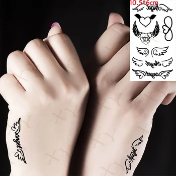 Nepremočljiva Začasni Tattoo Nalepke Angel Krilo Ličila Flash Tattoo Demon na Zapestje Noge Ponaredek Tatto za Body Art Ženske Moški Lady