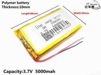 Dobro Qulity 3,7 V,5000mAH 105080 Polimer litij-ionska / Litij-ionska baterija za tablični računalnik BANKE,GPS,mp3,mp4