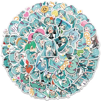 65 Chibi Hatsune Miku Grafiti Decals Prtljage Primeru Prenosnik Dekorativni Priročnik Nalepke za Otroke Darila