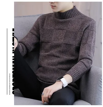 2020 visoke kakovosti moške semi-turtleneck pulover Jesen/zima nov slog zgosti ohlapen pulover korejskem slogu osebno moške