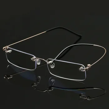 Ultralahkih Premaz brez okvirjev Očal za Branje Za moške, ženske -1.0-1.5-2.0 -2.5 Anti-Modra Svetloba Rimless Obravnavi Očala Novih Bralcev