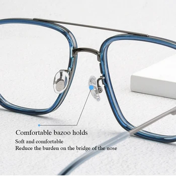 Čistega Titana Očal Okvir Optična Očala za Moške Polno Platišča Kvadratnih Polno Platišča Recept Očala s Recept Očala