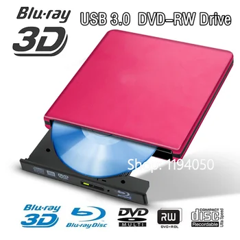 Aluminij Blu-ray Disk Ultra-tanek zunanji USB 3.0 Blu-ray gorilnika BD-RE, CD/DVD-RW gorilnik lahko igra v 3D, 4K Blu-ray disk za prenosnik
