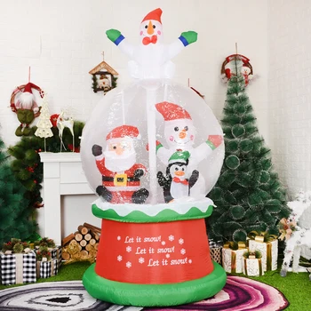 2.1 m Božič Napihljivi Sneg Žogo z Led Luči Santa Snjegović Napihljive Igrače Božič Prostem Okraski za novoletno Darilo za Otroke