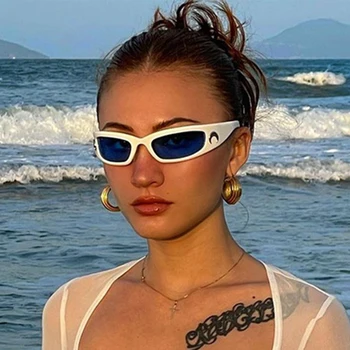 Nova Moda Luna Pravokotni sončna Očala za Ženske Moški Letnik Zunanji Kolesarski Šport Hip Hop Punk sončna Očala Očala UV400