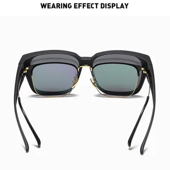 Ženske Polarizirana Premaz Vožnjo Sončna Očala Očala Proti Bleščanju Obrabe Fit Nad Recept Očala Ovijte Okoli Črne Leče S3053