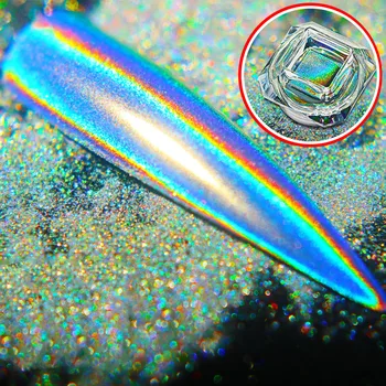 0,5 g Kameleon Mavrica Laser Nail Art v Prahu Prah Ogledalo Učinek Ultra Fine Kovinske Bleščice, google Chrome Nail Art Gel lak Manikura