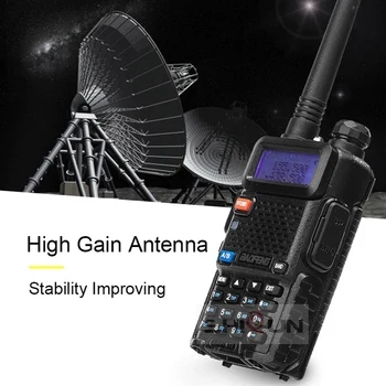 Baofeng Radii 8W UV-5R Walkie Talkie 10 Km UHF VHF UV5r CB Ham Radio Taktično Tri-Moč Band Visoka Srednja Nizka Uv-5r UV-9R UV-82