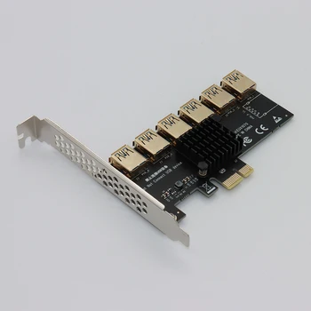 PCIE 1 do 6 USB3.0 Riser Card ASM1187E BTC Rudarstvo Širitev Kartico s hladilno telo za Linux/Windows XP/7/8/10 Za Video Kartico Minin