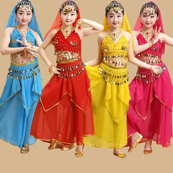 Otrok Dancewear Otroci Strokovno Ples Trebuh Kostum Za Dekle Egipt Kostumi, PLES TREBUH Kostum za Dekleta Bollywood Ples