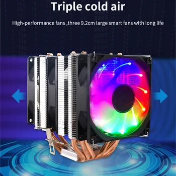 TISHRIC 2/4/6 Toplotne Cevi CPU Hladilnik, Ventilator Tiho RGB 4 Pin PWM Hladilni Ventilator Za Intel LGA 1150 1151 1155 1200 1366 2011 AMD AM3 AM4