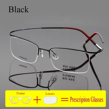 Blagovne Znamke Recept Očala Pol Rimless Čistega Titana Očala Smolo Leče Prilagodite Optična Očala Za Kratkovidnost Očala 5296