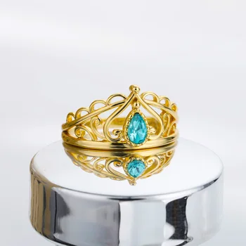 Kristalno Krono Opal Obroči Za Ženske Iz Nerjavečega Jekla, Zlata Barva Eleganten Modni Prstan Nekaj Nakit Darilo Bague Femme 2021