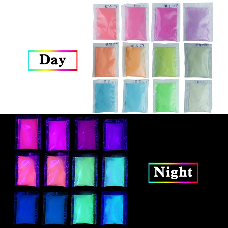 10 g na Paket Modro Barvo Svetilnosti Barve Noctilucent v Prahu Fluorescence DIY Stranka Ustvarjalne Žareti V Temno Slike 5
