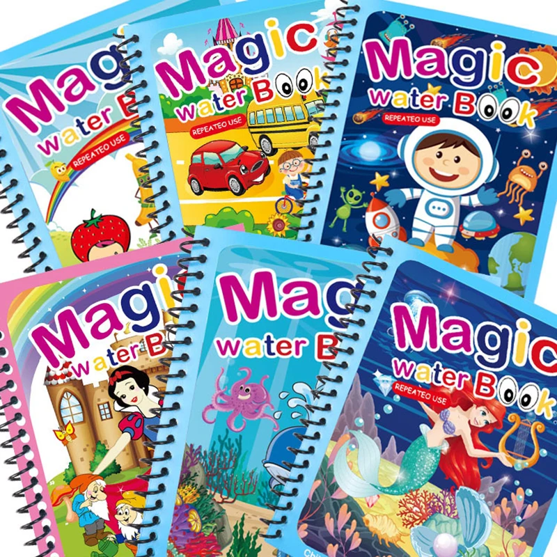 1PCS Magično Knjigo Vode, Barvanje, Risanje Karikatur Knjig s Doodle Pero Slikarstvo Odbor Darilo za Otroke Zgodnje Izobraževanje Pisanja Slike 1