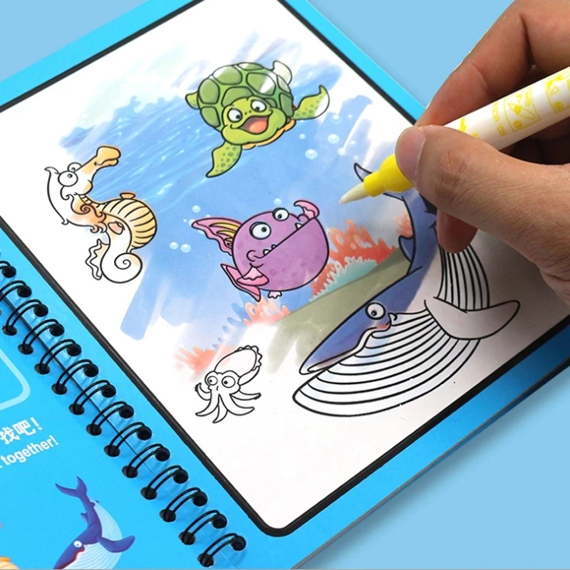 1PCS Magično Knjigo Vode, Barvanje, Risanje Karikatur Knjig s Doodle Pero Slikarstvo Odbor Darilo za Otroke Zgodnje Izobraževanje Pisanja Slike 4