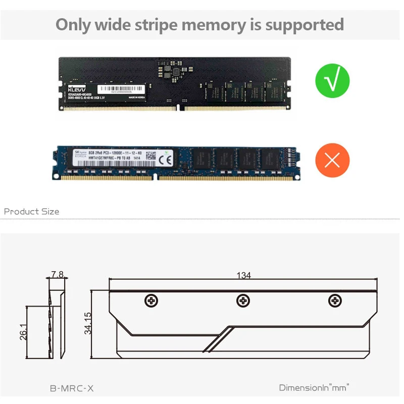 Bykski Full Metal Radiator Kritje za DDR5 RAM Pomnilnika Korito / Srebrna Sponka za PC Sistem Odvajanje Toplote Oklep / B-MRC-X Slike 0