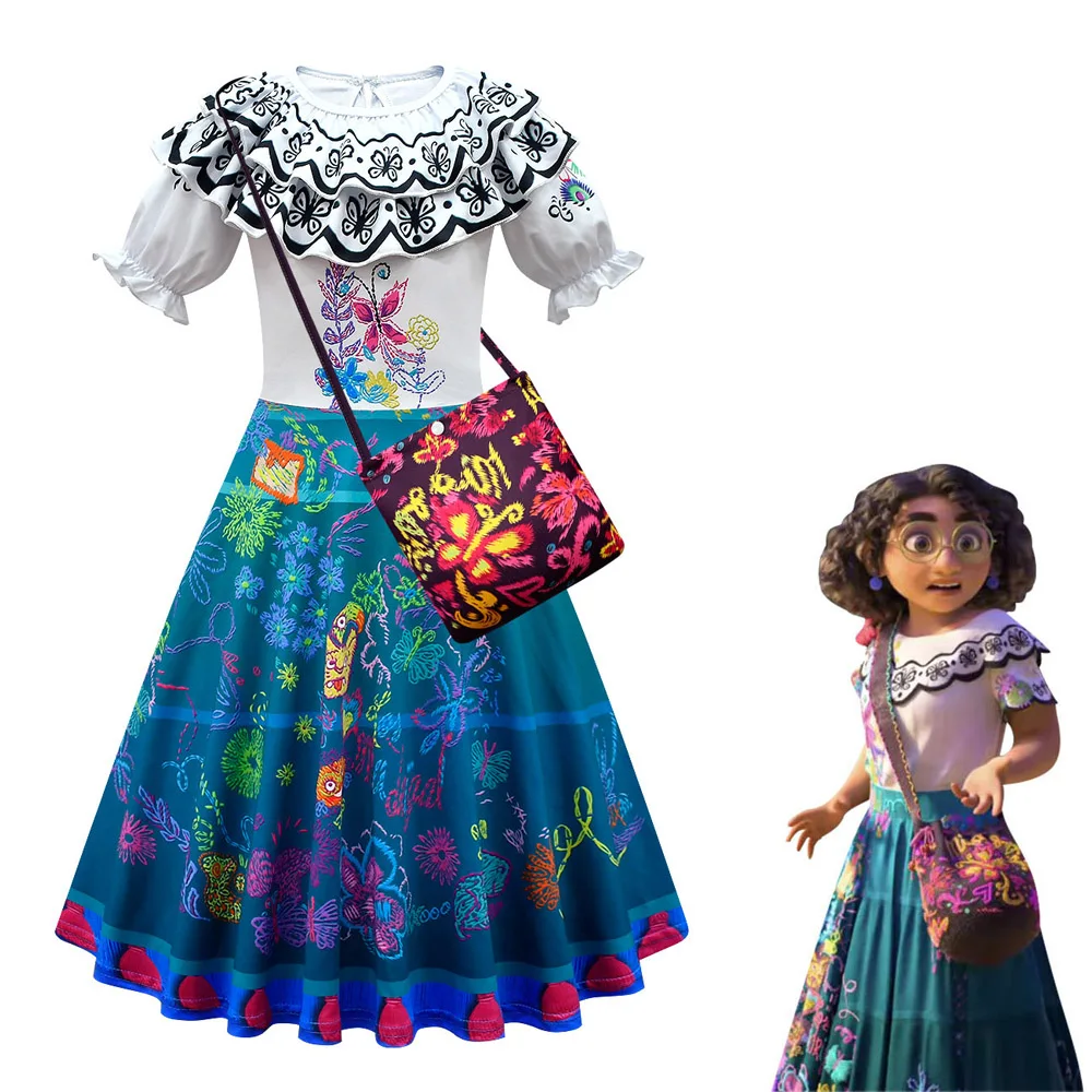 Encanto Mirabel Isabela Pepa Lusia Cosplay Fancy Kostume Princesa Obleke Otrok Rojstni Dan Carnival Party Obleka Vrečko Venec Slike 1
