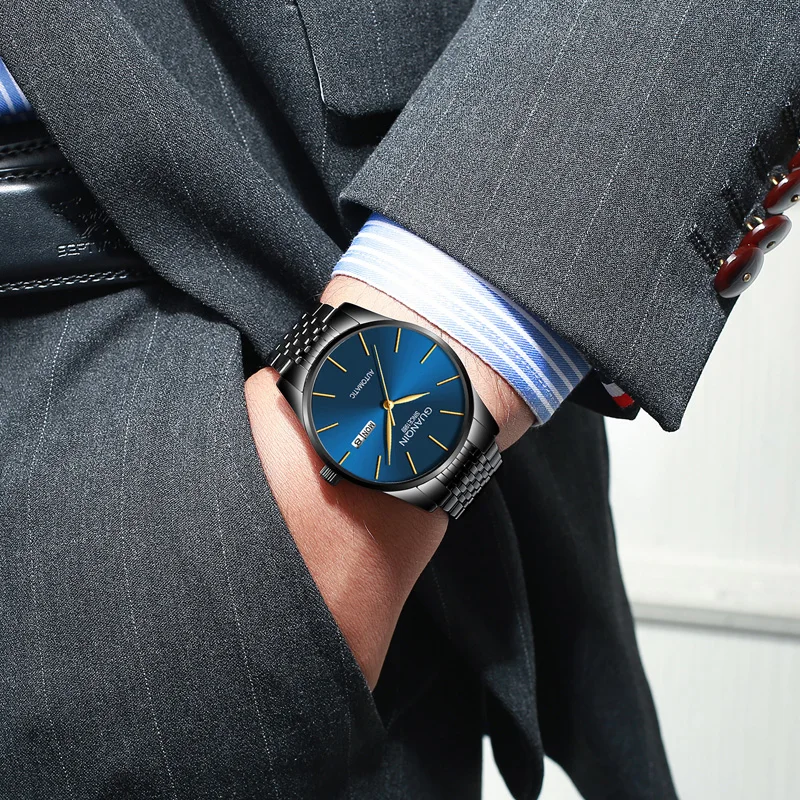 Luxuri Moških ročno uro Oblikovalec Človek uro Znamke Hardlex Moških Watchs Watch GUANQIN Mens Ure Samodejno Slike 3