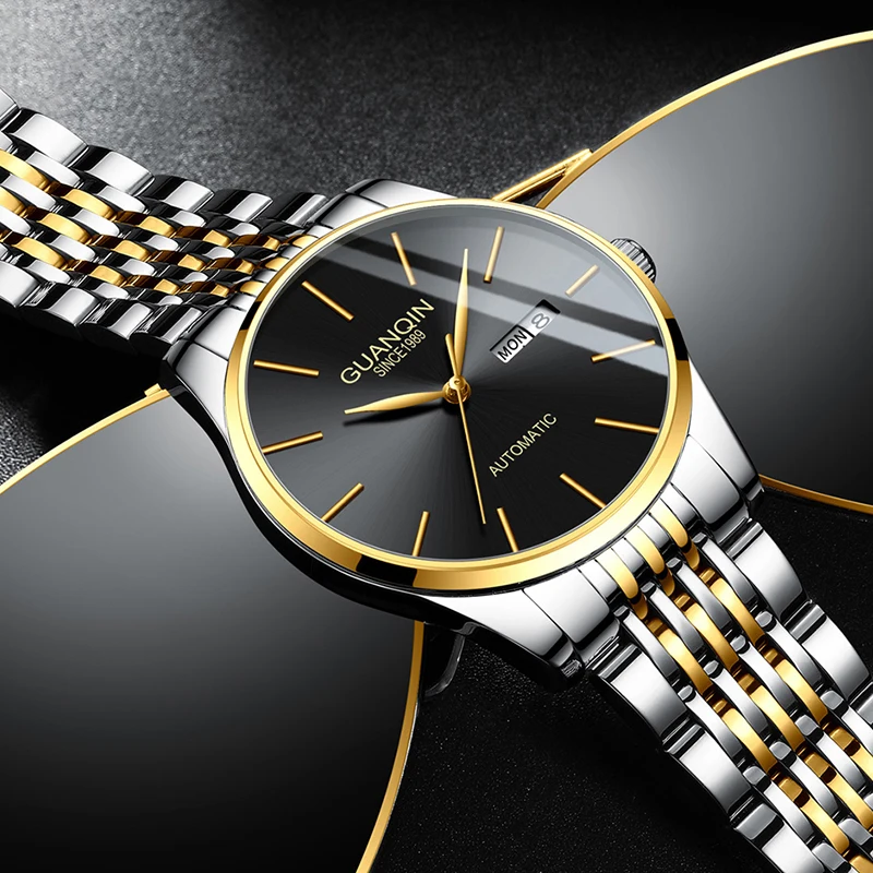 Luxuri Moških ročno uro Oblikovalec Človek uro Znamke Hardlex Moških Watchs Watch GUANQIN Mens Ure Samodejno Slike 5