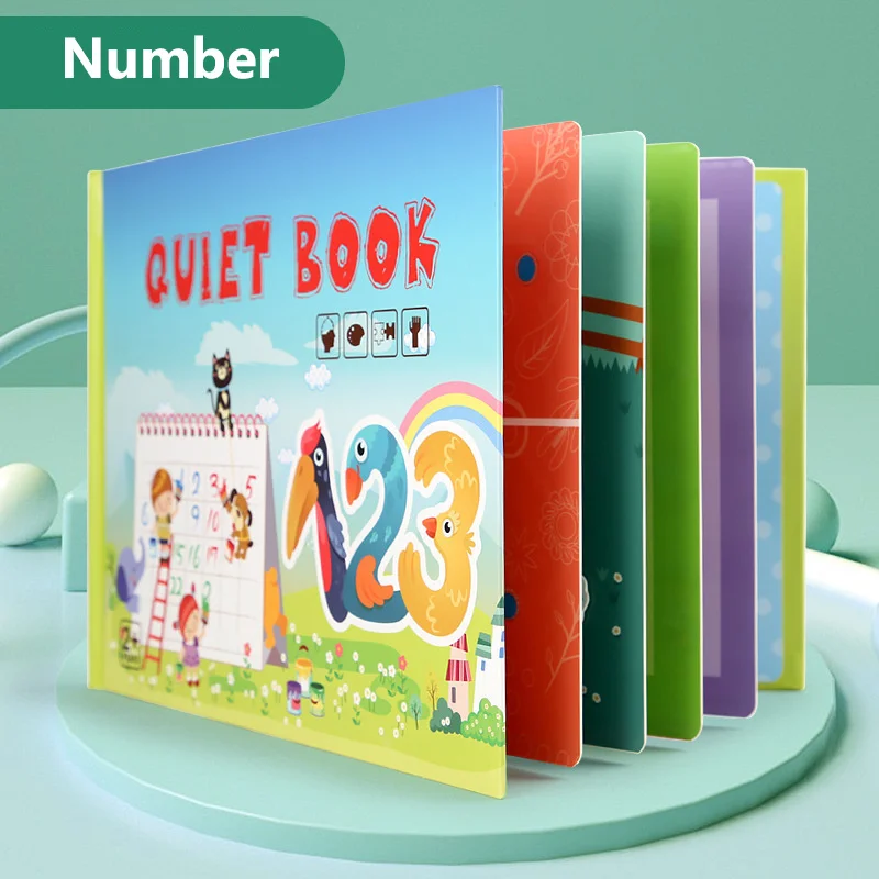Montessori Baby Zaseden Knjiga Diy Toddlers Spoznavno Zabavo Nalepke, Knjige Zgodnjega Učenja Izobraževanja Igrače, Navade, Znanje, Razvoj Slike 3