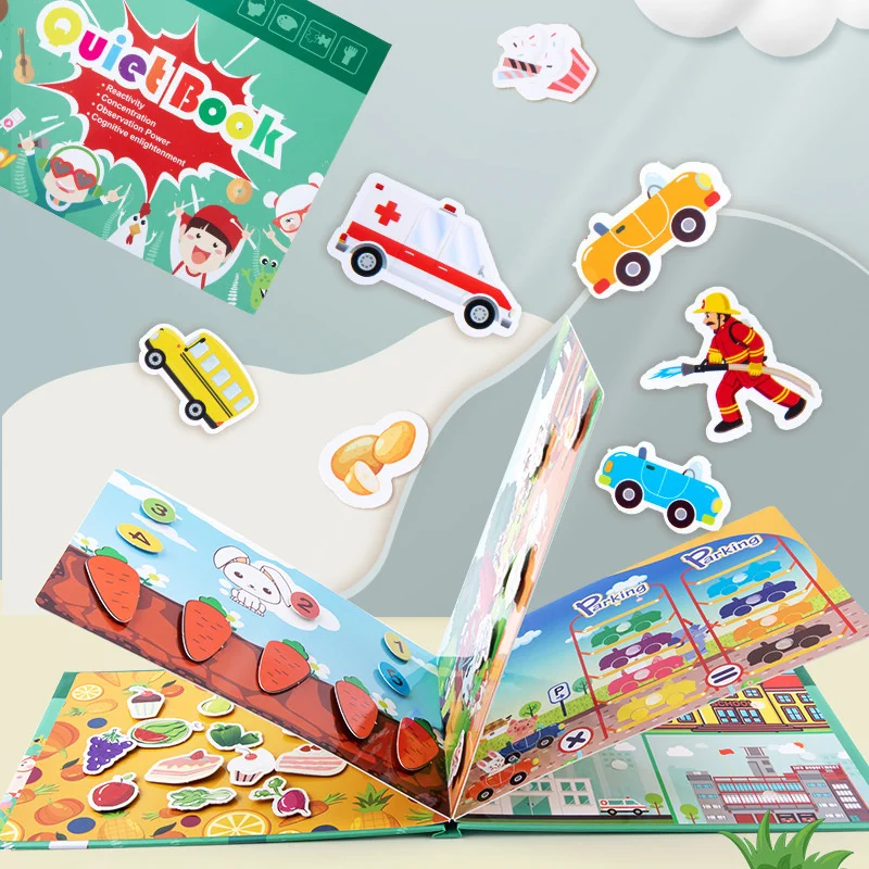 Montessori Baby Zaseden Knjiga Diy Toddlers Spoznavno Zabavo Nalepke, Knjige Zgodnjega Učenja Izobraževanja Igrače, Navade, Znanje, Razvoj Slike 4
